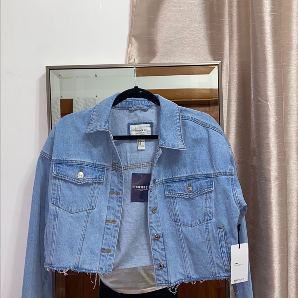 Cropped Light Blue Jean Jacket